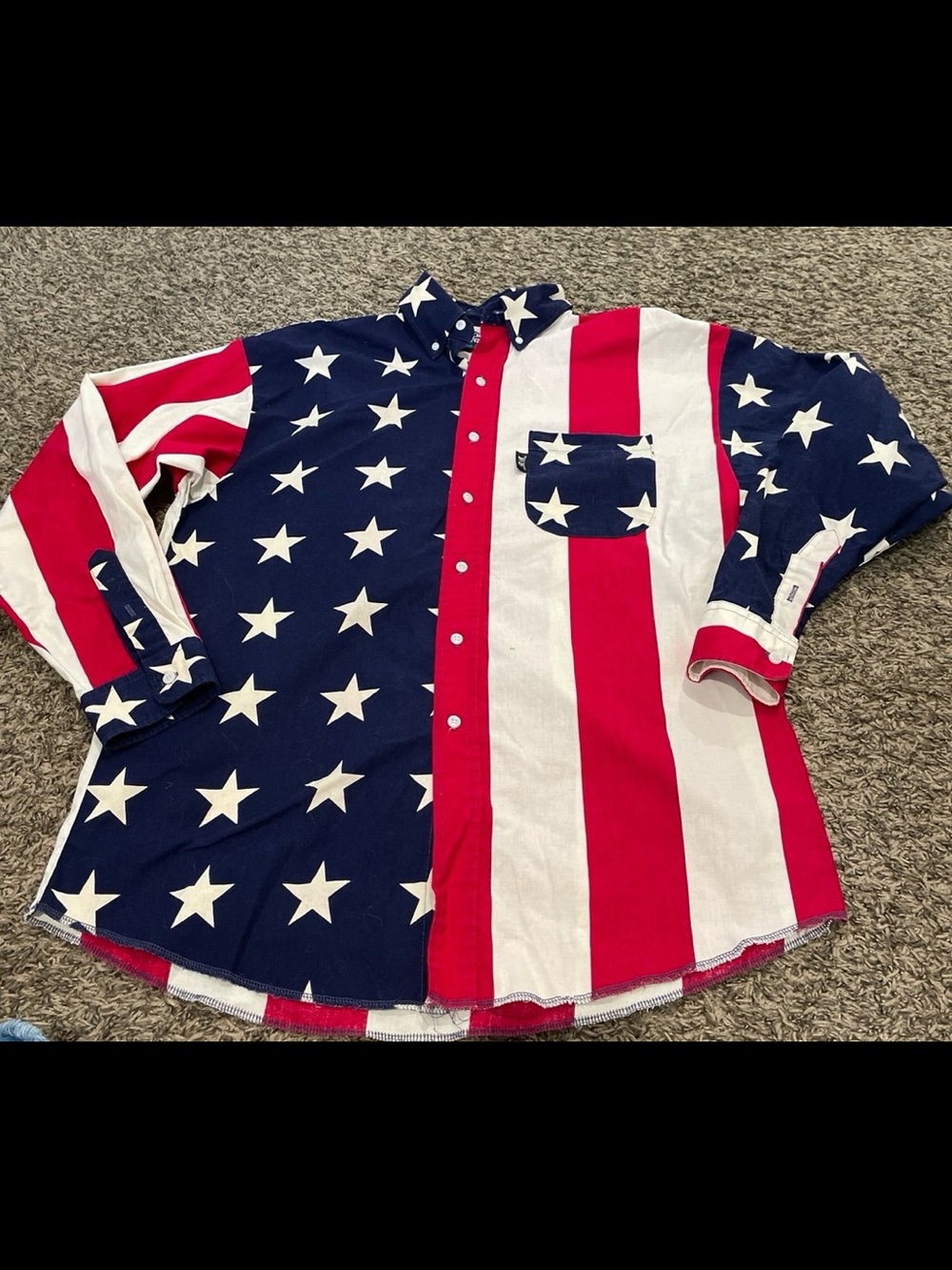 Brooks & Dunn vintage panhandle slim American flag button down large